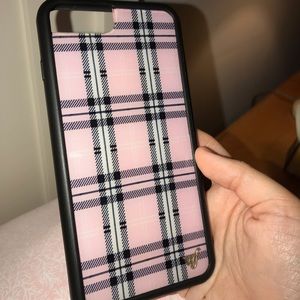Wildflower Pink Plaid iPhone 7 Plus Phone Case